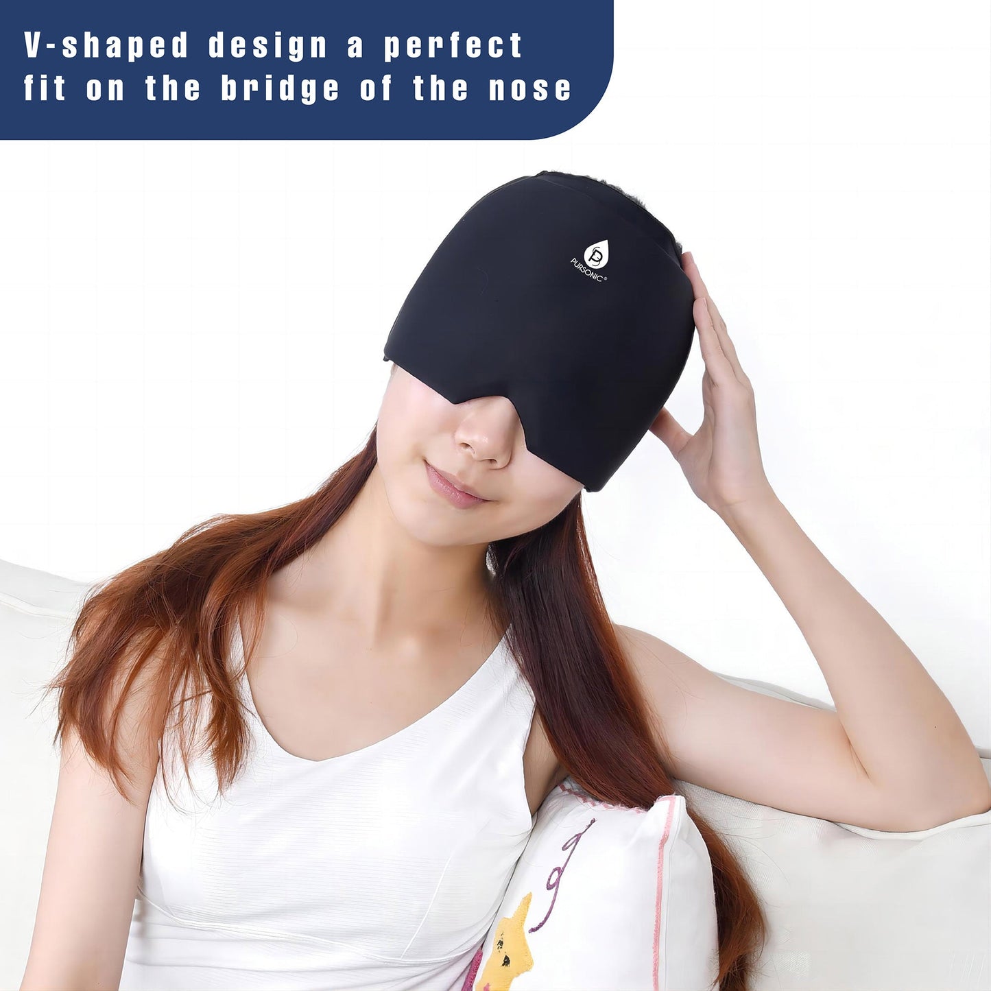 Hot & Cold Migraine Relief Cap – Reusable Gel Ice Head Wrap for Headache & Sinus Pain