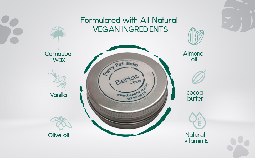 BeNat Furry Pet Balm – All-Natural Paw & Nose Moisturizer (0.9 oz)