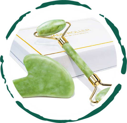 Jade Roller & Gua Sha Gift Box – Natural Facial Massage Set