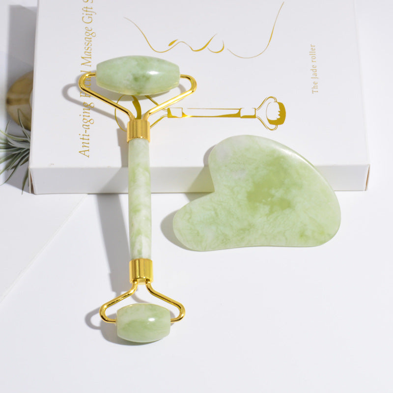 Jade Roller & Gua Sha Gift Box – Natural Facial Massage Set