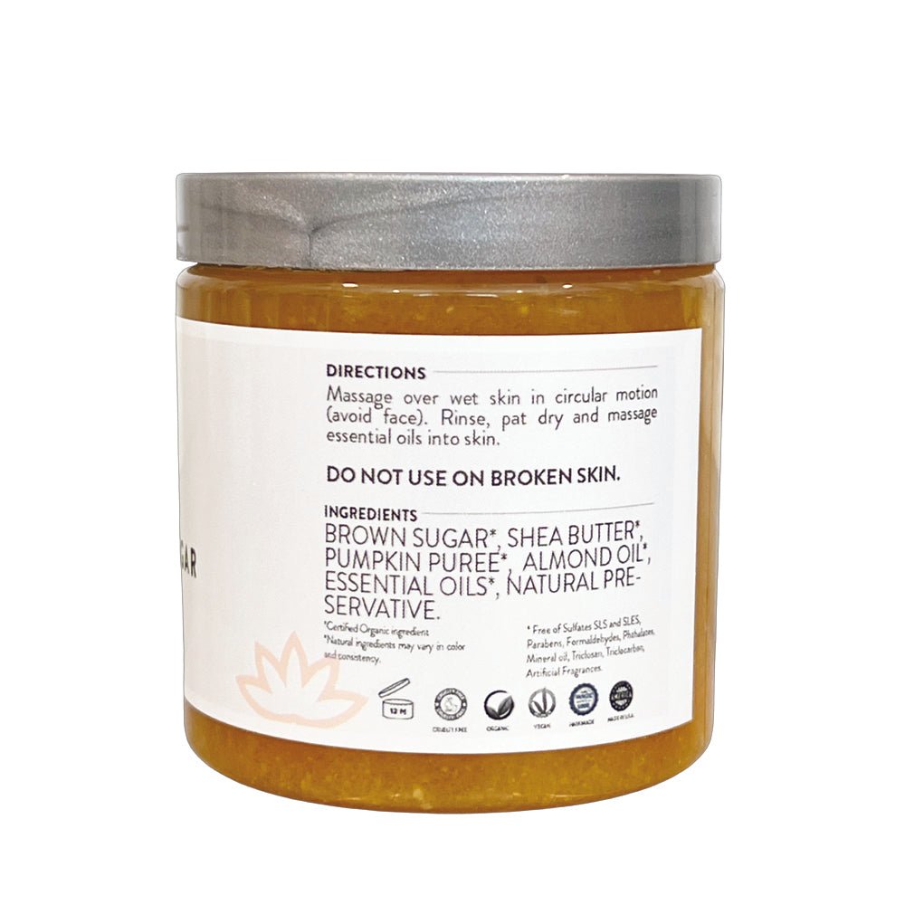 Organic Pumpkin Shea Sugar Body Scrub – Exfoliating Fall Glow Skincare (12 oz)
